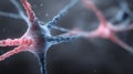 A close-up image of bright neurons and synapses in a striking color scheme, highlighting how the nervous system Royalty Free Stock Photo
