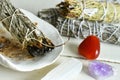 Burning White Sage Smudge Bundle Royalty Free Stock Photo