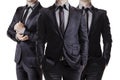 Close up image of business men in black suit