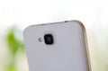 Close Up Image of the Camera of White Smart Phone