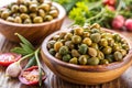Close-Up Image of Capers and Caperberries Royalty Free Stock Photo