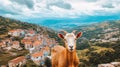 Goat's-eye View: A Unique Perspective from a Hillside Village, Underneath a Cloudy Sky Royalty Free Stock Photo