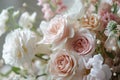 Elegant Pastel Rose Bouquet Close-Up, AI Generated Royalty Free Stock Photo