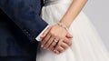 Wedded Touch: A Close-up of Love and Commitment Royalty Free Stock Photo