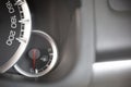 Close up image of a car`s fuel gauge meter. Royalty Free Stock Photo