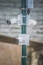 Close up image of CCTV cameras