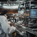 A close-up image of a chemist using precise instrumentation to synthesize a new compound2