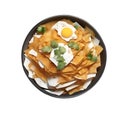 Close-up image of Chilaquiles food clipart. Ai-Generated.