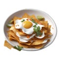 Close-up image of Chilaquiles food clipart. Ai-Generated.