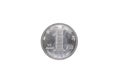 A chinese one jiao coin isolated on a white background Royalty Free Stock Photo