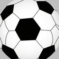 Up image of a classic black and white soccer ball. The ball s pattern Royalty Free Stock Photo
