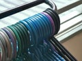 Close up image of clothes hangers. Royalty Free Stock Photo
