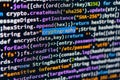 A close-up image of color-coded computer code, with the word hash highlighted The code suggests a focus on cryptography Royalty Free Stock Photo