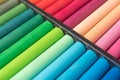 Close-up Image Of Colorful Chalk Pastels In Box