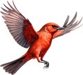Close-up Image Of A Crimson Chat Bird. AI-generated.