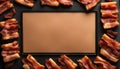 Crispy Bacon Border with Copy Space Royalty Free Stock Photo