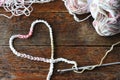 Crochet Heart Symbol and Crochet Hook Royalty Free Stock Photo