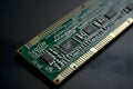 Close-up Image of DDR Memory Module showcasing intricate circuits and technology