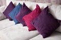 Close up image of decorative colorful pillow