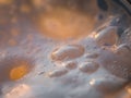 Close up image of delicious beer foam in sun ligth Royalty Free Stock Photo