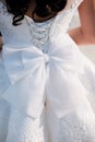 Back detail shot of wedding dress Royalty Free Stock Photo