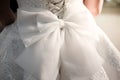 Bow on back of a wedding dress Royalty Free Stock Photo