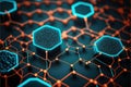 Block chain and technology abstract background .NET and communication concept.3d illustration, AI generated Royalty Free Stock Photo