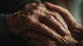 Close-Up of Hands Symbolizing Intergenerational Love in Soft Light Royalty Free Stock Photo