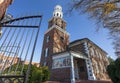 Close up image of the entrance of historic Christ Church.