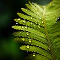 Close-up Image Of Fern Leaf: Organic Contours And Atmospheric Light