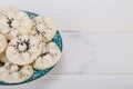 Close up image of Flower Shaped Persian Sweet Rice Cookies Naan Royalty Free Stock Photo