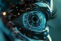 Futuristic Cyber Eye Close-up, Technology Concept Royalty Free Stock Photo