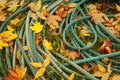 A close up image of a garden hose Royalty Free Stock Photo