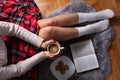 Cozy Winter Evenings: Enjoying Comfort and Warmth at Home Royalty Free Stock Photo