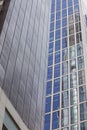 Close up image of a glass facade of a skyscraper in Frankfurt