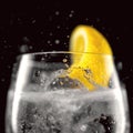 glass of tonic water or a refreshing gin tonic cocktail close up. Generative A.I