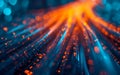 Close up image of Glowing data cables transferring information