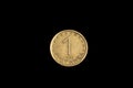 An old Bulgarian coin isolated on a black background Royalty Free Stock Photo