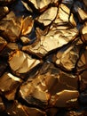 a close up image of gold rocks on a black background