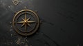 A close-up image of a golden compass on a black background with a subtle texture, symbolizing direction and guidance for Royalty Free Stock Photo