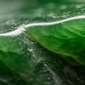Close-up image of a green jade stone, showing its smooth, glossy texture. The surface Royalty Free Stock Photo