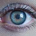 Digital eye reflection Royalty Free Stock Photo