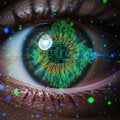 Digital eye reflection Royalty Free Stock Photo