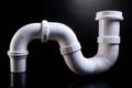 White Plastic Sink Drain Pipe A CloseUp View of a Critical Plumbing Component for Kitchen or Bathroom Sinks Royalty Free Stock Photo