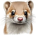 A close-up image of a Japanese Weasel. Ai-Generated.