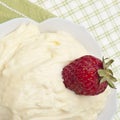 Close Up Image of Lemon Fruit Dip with Strawberry Royalty Free Stock Photo