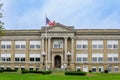 Close up image of the main entrance to the historic Kingston High School, located at 403