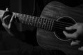 Close-up image of man playing the guitar Royalty Free Stock Photo