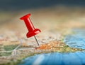 Marker pointing to a specific location on a map, representing geographic positioning and site identification