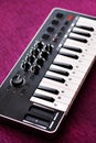 Close up image midi electronic musical keyboard Royalty Free Stock Photo